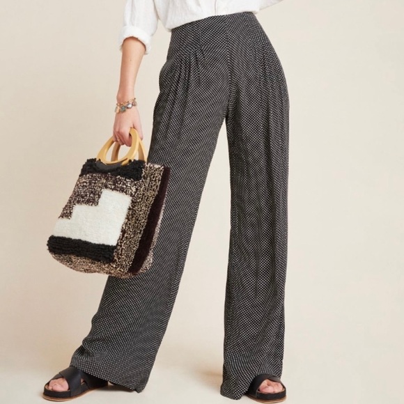 Anthropologie Maeve Cabo wide leg polka dot pants - Picture 5 of 8